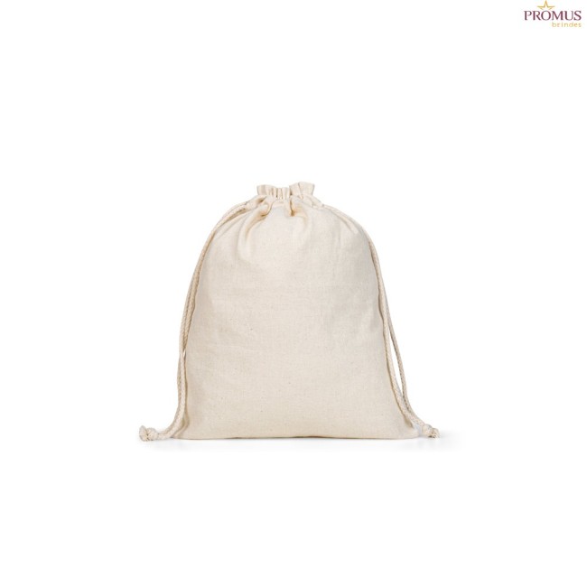 Sacola Média em Algodão com Fecho por Cordão Personalizada H920586