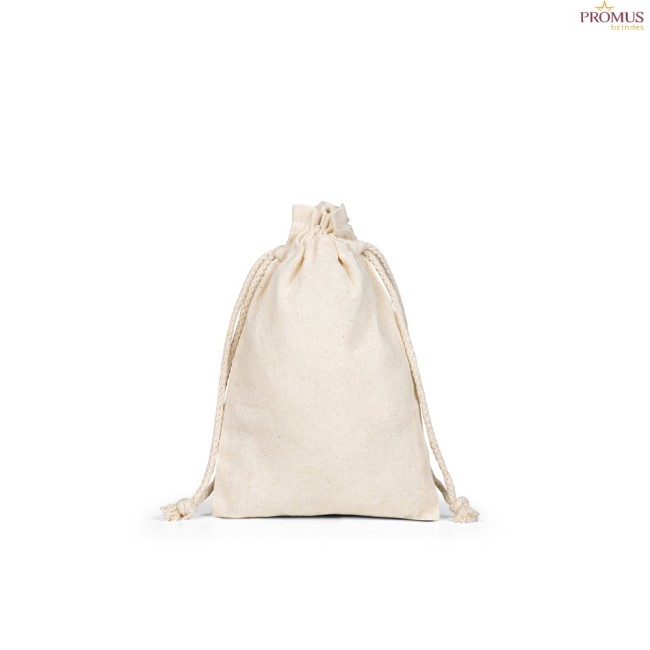 Sacola Pequena em Algodão com Fecho por Cordão Personalizada H920585
