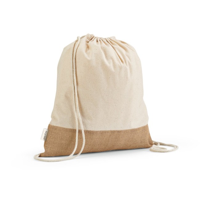 Sacola Tipo Mochila 70% Algodão reciclado e 30% poliéster reciclado (180 g/m²) com base em juta H920344