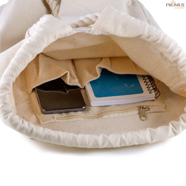 Sacola Tipo Mochila em Algodão 450g/m² Personalizada - H3226