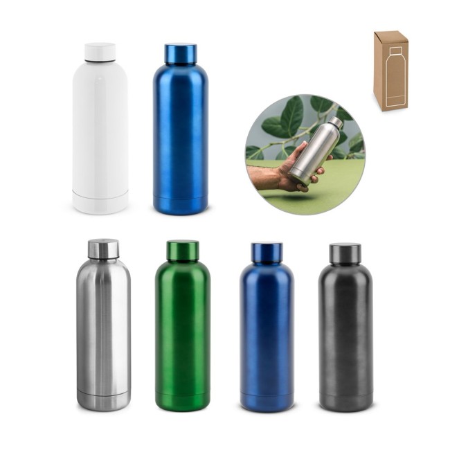 Squeeze em Aço Inox com Acabamento em Mate Metálico 550mL Personalizado H940288