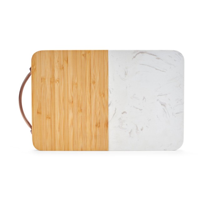 Tábua de Corte em Bambu e Mármore em Formato Retangular Personalizado - H940341