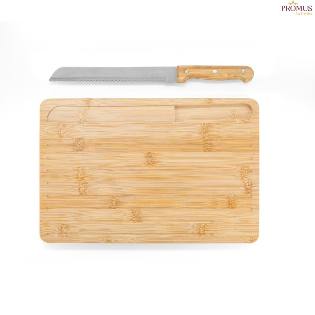 Tábua para Cortar Pão em Bambu com Faca Inclusa Personalizada H940394