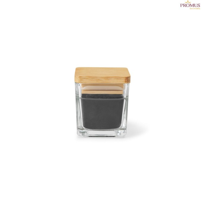 Vela Aromática 50 g em Copo de Vidro com Tampa de Bambu Personalizada H950096