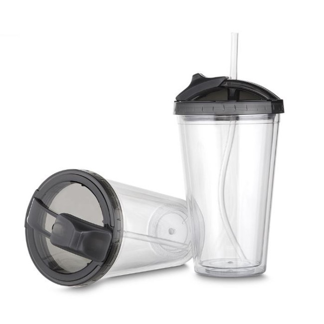 Copo de pvc 473 ml com canudo e tampa Personalizado H1339