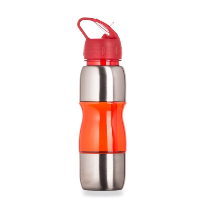 Squeeze de alumínio 600 ml com alça pvc e bico de canudo Personalizado para Brindes H1663