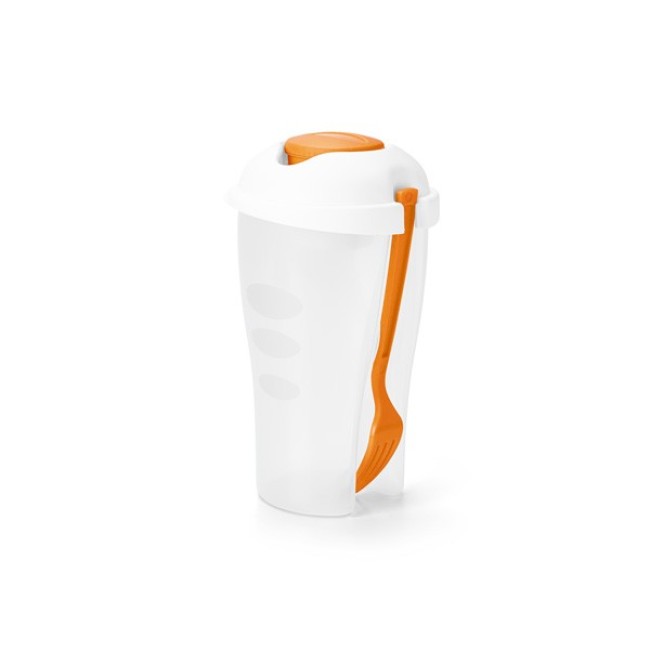 Copo para salada PP com garfo e molheira Personalizado para Brindes H93878 