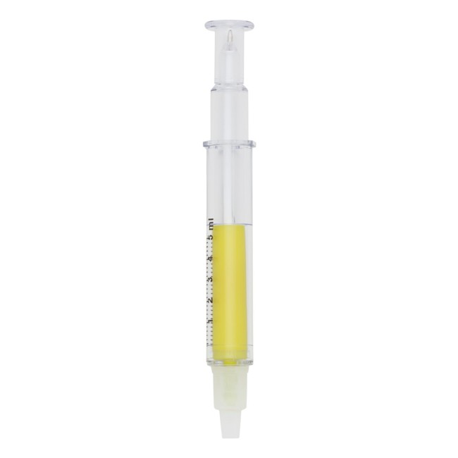 Caneta Personalizada em Formato de Seringa com Marca Texto H1010