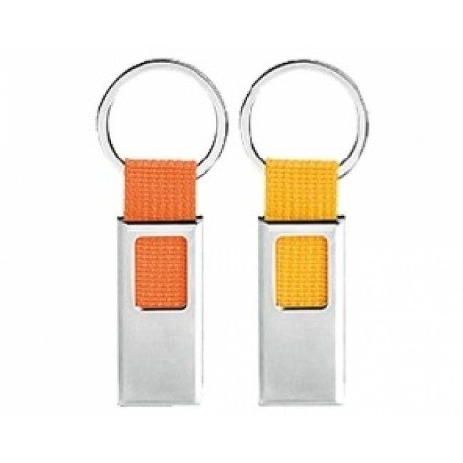 Chaveiro de metal com detalhe em tecido Personalizado para Brindes H301