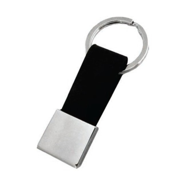 Chaveiro em Metal com detalhe em Couro Personalizado para Brindes H317