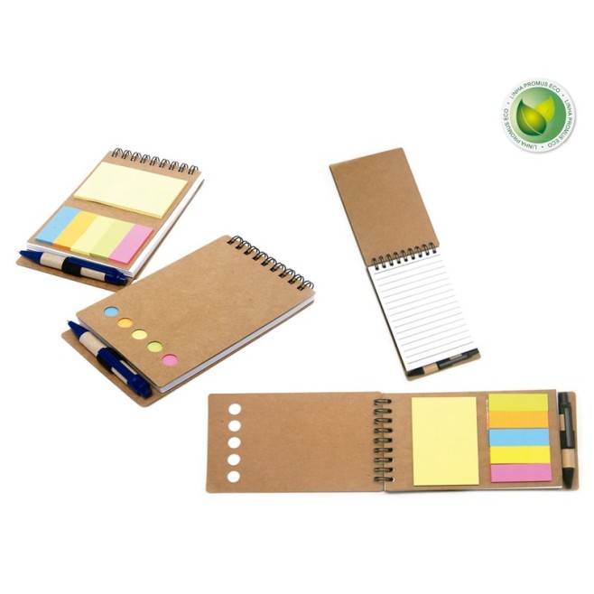 Bloco de anotações com adesivos coloridos e caneta Personalizado para Brindes H356