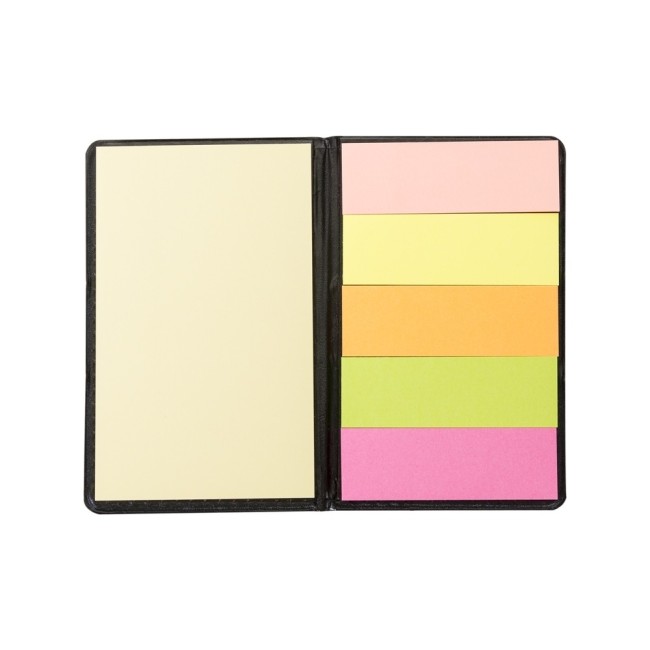 Bloco de anotações couro sintético com post-it Personalizado para Brindes H1468