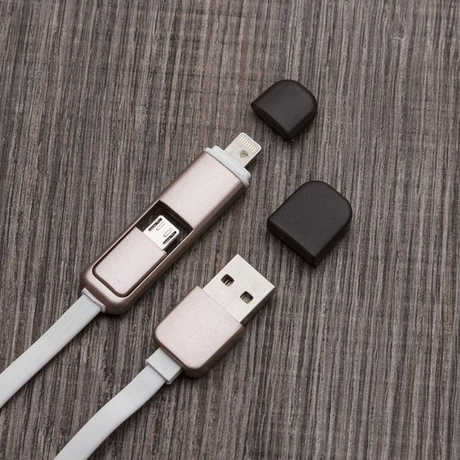 Cabo de dados USB com entradas V8 (android) e Iphone 5 Personalizado para Brindes H1463