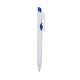 Caneta pvc corpo branco com detalhes no acionador e destravador colorido Personalizada para Brindes H1515