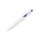 Caneta pvc corpo branco com detalhes no acionador e destravador colorido Personalizada para Brindes H1515
