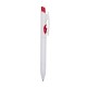 Caneta pvc corpo branco com detalhes no acionador e destravador colorido Personalizada para Brindes H1515