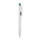Caneta pvc corpo branco com detalhes no acionador e destravador colorido Personalizada para Brindes H1515