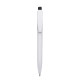 Caneta pvc corpo branco com detalhes no acionador e destravador colorido Personalizada para Brindes H1515