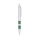 Caneta pvc inteira prata com detalhes inferiores coloridos Personalizada para Brindes H1392