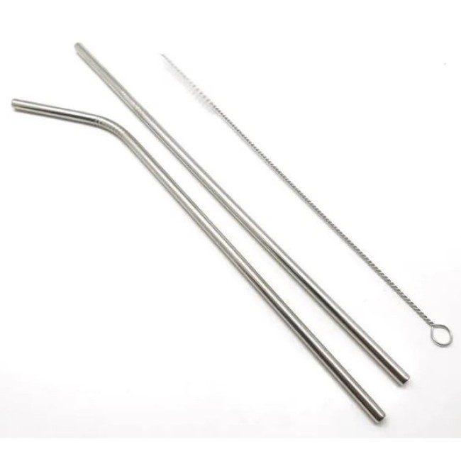 Kit canudo ecológico inox com 3 peças Personalizado para Brindes H1621