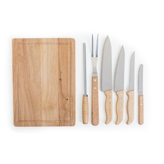 Kit churrasco 8 Peças em Inox Personalizado para Brindes H1524
