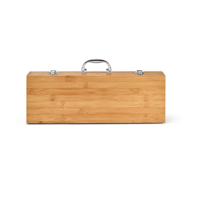Kit Churrasco em Aço Inox e Bambu Personalizado H930844