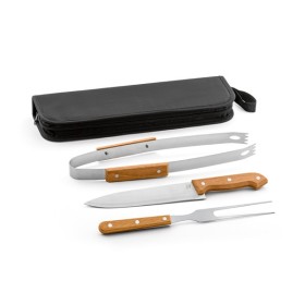 Kit Churrasco em Aço Inox e Madeira Personalizado H940145