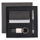 Kit executivo com 3 peças em estojo preto Personalizada para Brindes H1407