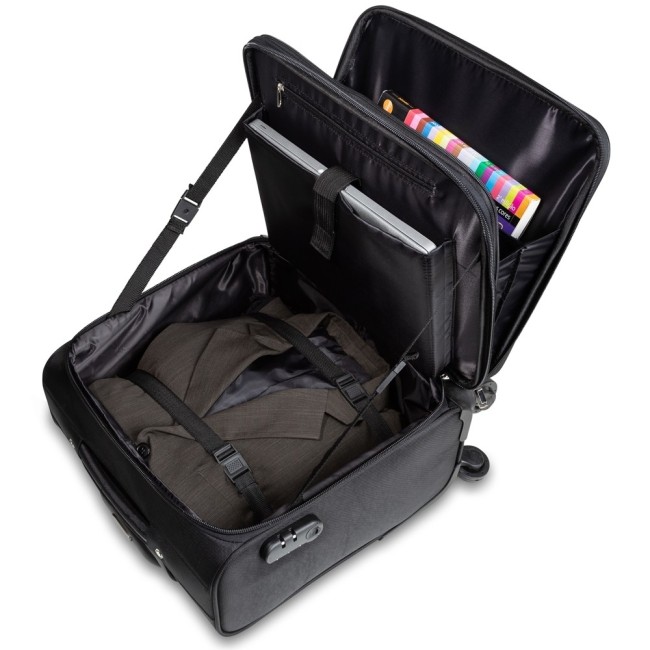 Mala de viagem com cadeado TSA Confeccionada em nylon Personalizada para Brindes H1654