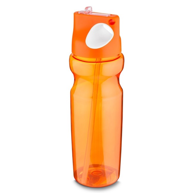 Squeeze PVC 870 ml com alça de mão emborrachado e canudo Personalizado H1425