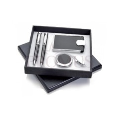 Kit Porta Cartões, Porta Recados de mesa, Caneta e Roller Ball Personalizado para Brindes H623