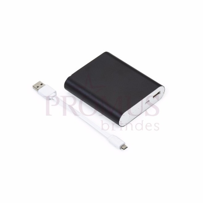 Power Bank de Metal com Entrada USB e Micro-USB Personalizado para Brindes H1063