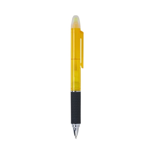 Caneta pvc com marca texto, Corpo translúcido colorido Personalizado para Brindes H1448