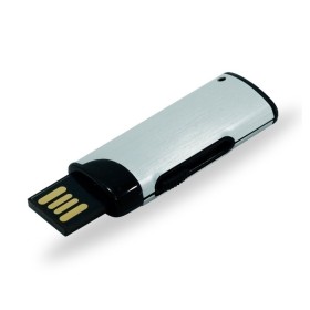 Pen drive pvc de 4GB retrátil com botão para acionar a memória, pintura estilo escovada Personalizado para Brindes H1432