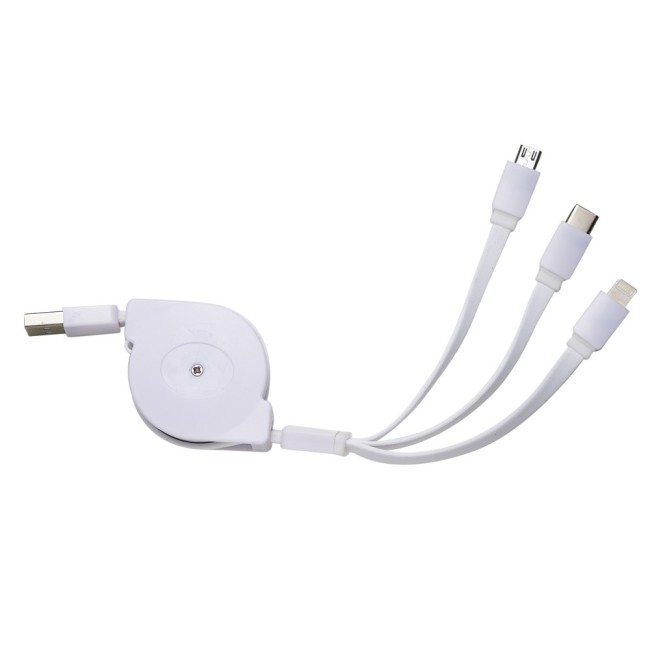 Cabo de dados usb retrátil 3 em 1 Personalizado para Brindes H1509