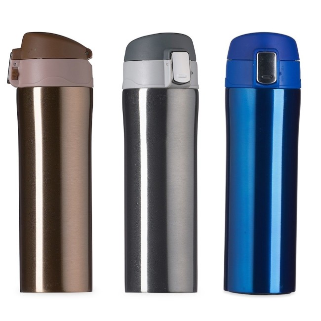 Garrafa térmica 500 ml colorida com sistema de trava Personalizada para Brindes H1619